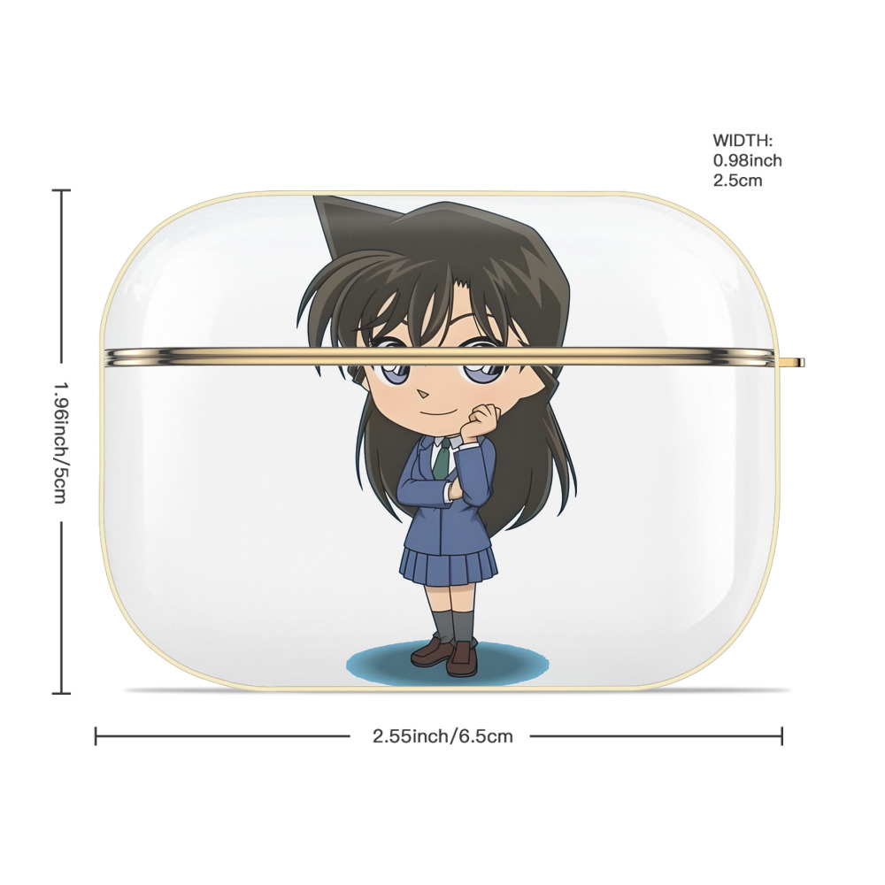 名探偵コナン 毛利 蘭 もうり らん、モーリ ラン Detective Conan Rachel Moore 【AirPods Pro用】ハードシェル保護ケース｜耐衝撃・防指紋・カラビナ付き商品仕様