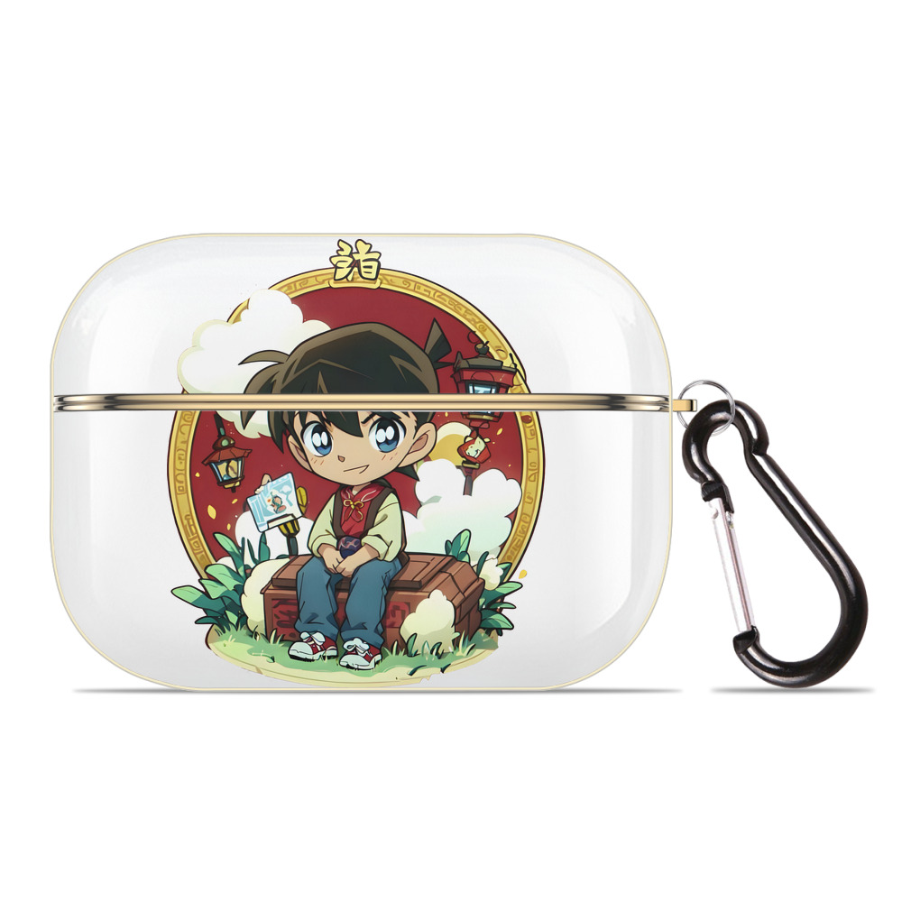 （画像用） 名探偵コナン 江戸川 コナン Detective Conan Conan Edogawa 【AirPods Pro用】ハードシェル保護ケース｜耐衝撃・防指紋・カラビナ付き商品仕様