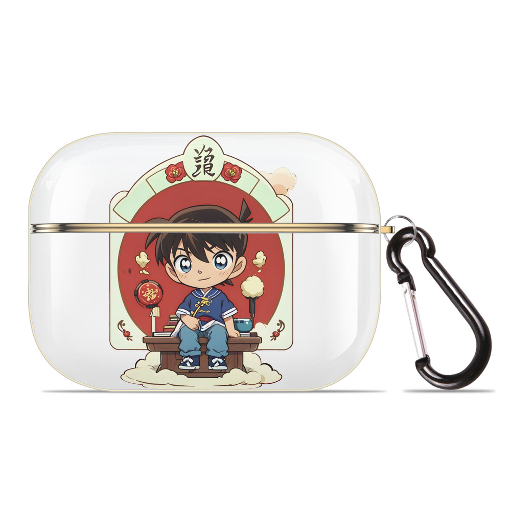 （画像用） 名探偵コナン 江戸川 コナン Detective Conan Conan Edogawa 【AirPods Pro用】ハードシェル保護ケース｜耐衝撃・防指紋・カラビナ付き商品仕様