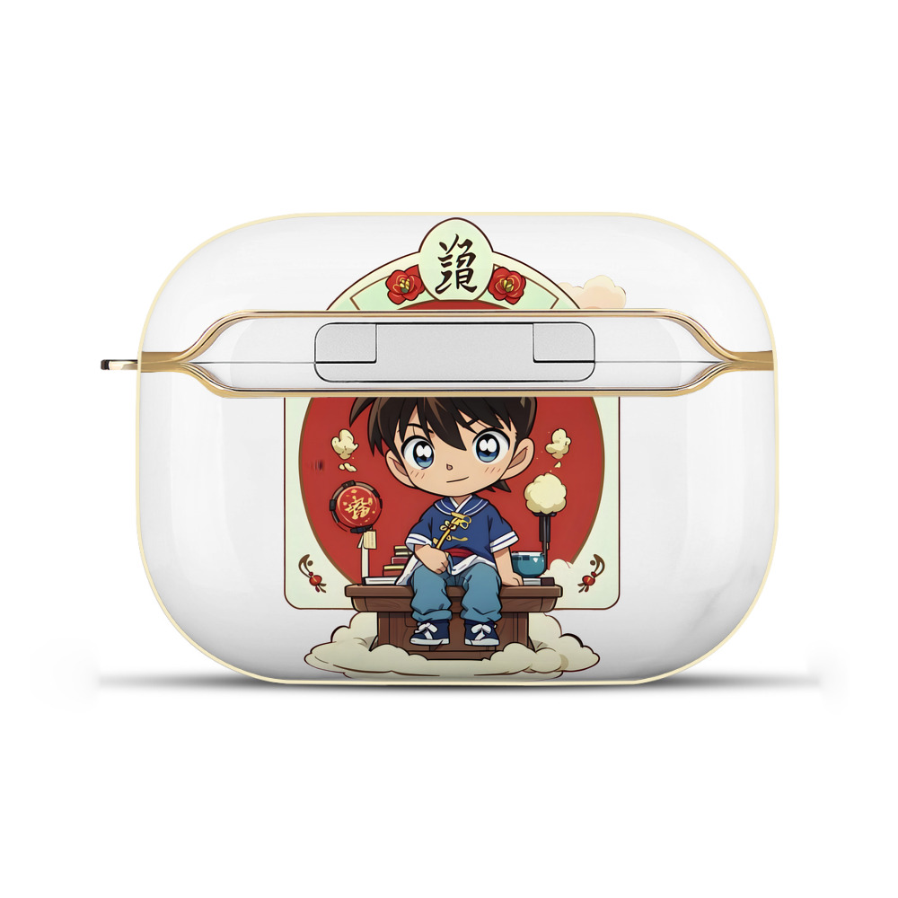 （画像用） 名探偵コナン 江戸川 コナン Detective Conan Conan Edogawa 【AirPods Pro用】ハードシェル保護ケース｜耐衝撃・防指紋・カラビナ付き商品仕様