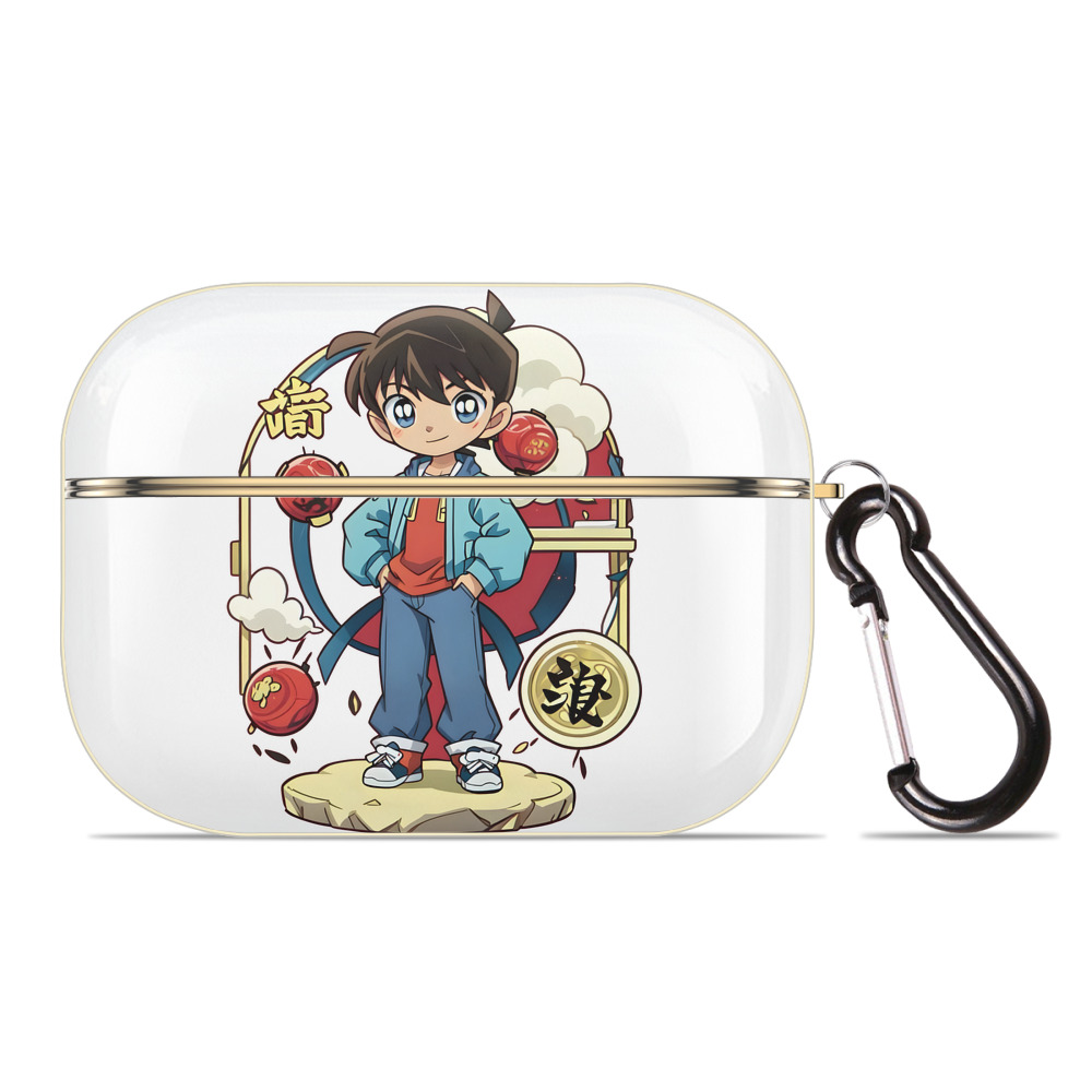 （画像用） 名探偵コナン 江戸川 コナン Detective Conan Conan Edogawa 【AirPods Pro用】ハードシェル保護ケース｜耐衝撃・防指紋・カラビナ付き商品仕様