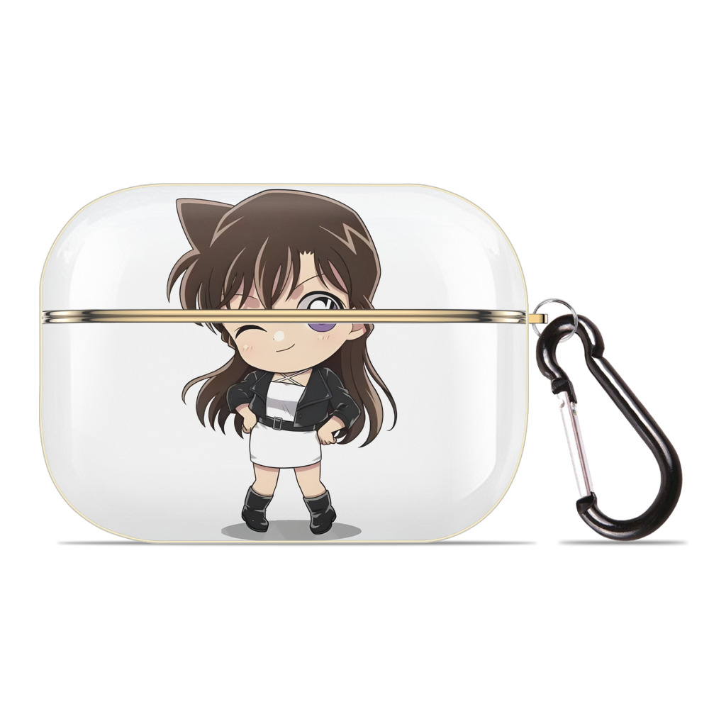 （画像用） 名探偵コナン 毛利 蘭 もうり らん、モーリ ラン Detective Conan Rachel Moore 【AirPods Pro用】ハードシェル保護ケース｜耐衝撃・防指紋・カラビナ付き商品仕様