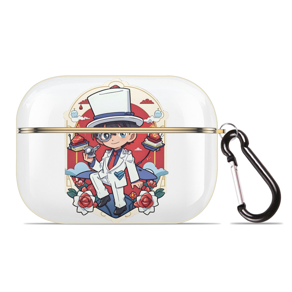 （画像用） 名探偵コナン くろば かいと Detective Conan Kuroba Kaito 【AirPods Pro用】ハードシェル保護ケース｜耐衝撃・防指紋・カラビナ付き商品仕様