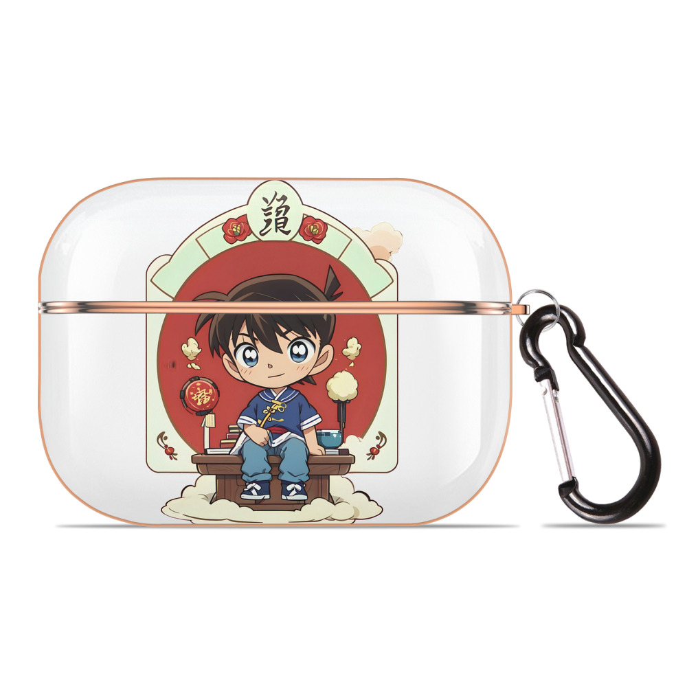 （画像用） 名探偵コナン 江戸川 コナン Detective Conan Conan Edogawa 【AirPods Pro用】ハードシェル保護ケース｜耐衝撃・防指紋・カラビナ付き商品仕様