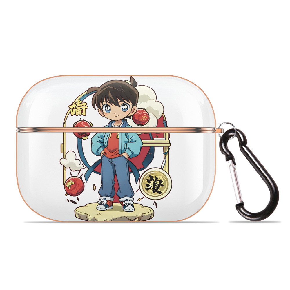 （画像用） 名探偵コナン 江戸川 コナン Detective Conan Conan Edogawa 【AirPods Pro用】ハードシェル保護ケース｜耐衝撃・防指紋・カラビナ付き商品仕様
