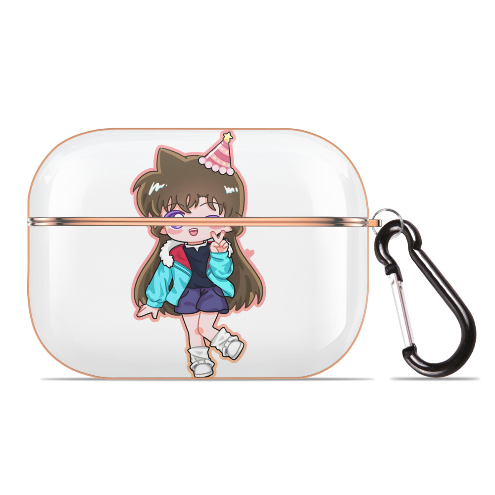 （画像用） 名探偵コナン 毛利 蘭 もうり らん、モーリ ラン Detective Conan Rachel Moore 【AirPods Pro用】ハードシェル保護ケース｜耐衝撃・防指紋・カラビナ付き商品仕様