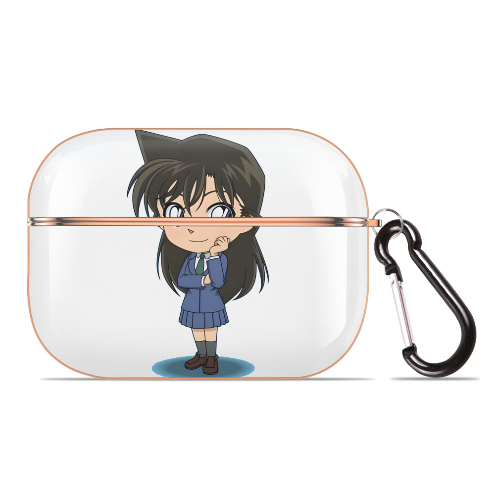 （画像用） 名探偵コナン 毛利 蘭 もうり らん、モーリ ラン Detective Conan Rachel Moore 【AirPods Pro用】ハードシェル保護ケース｜耐衝撃・防指紋・カラビナ付き商品仕様
