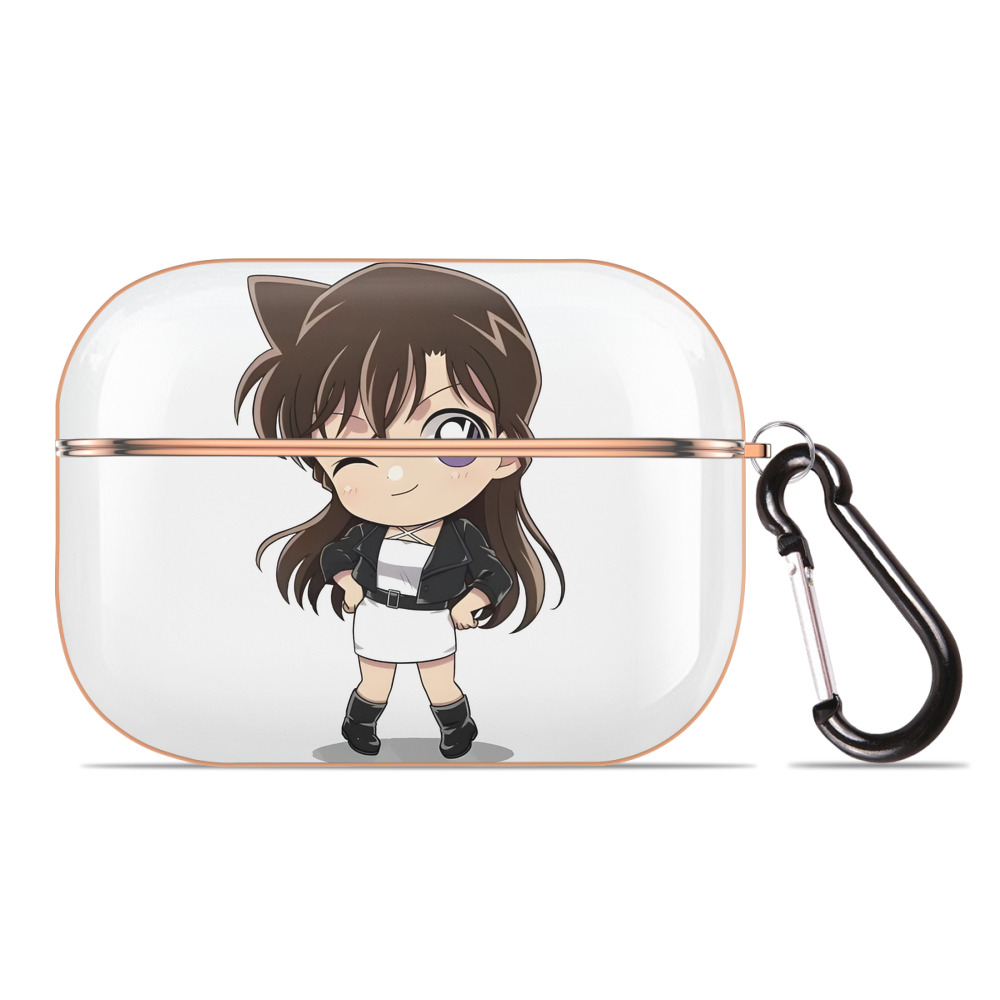 （画像用） 名探偵コナン 毛利 蘭 もうり らん、モーリ ラン Detective Conan Rachel Moore 【AirPods Pro用】ハードシェル保護ケース｜耐衝撃・防指紋・カラビナ付き商品仕様