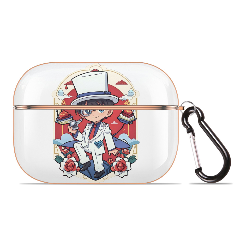 （画像用） 名探偵コナン くろば かいと Detective Conan Kuroba Kaito 【AirPods Pro用】ハードシェル保護ケース｜耐衝撃・防指紋・カラビナ付き商品仕様