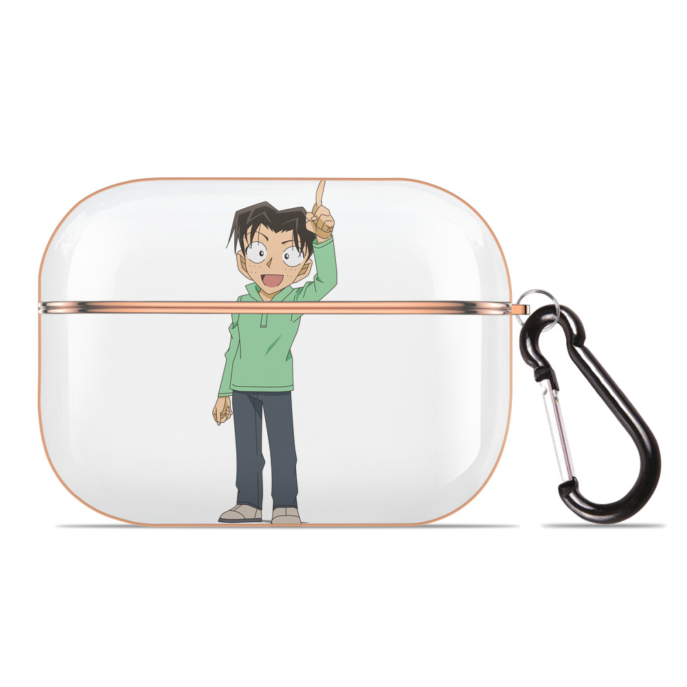 （画像用） 名探偵コナン 円谷 光彦 つぶらや みつひこ Detective Conan Mitch Tennyson 【AirPods Pro用】ハードシェル保護ケース｜耐衝撃・防指紋・カラビナ付き商品仕様