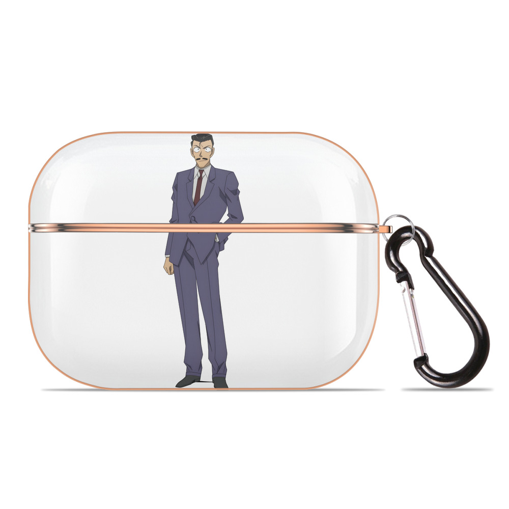 （画像用） 名探偵コナン 毛利 小五郎 もうり こごろう Detective Conan 【AirPods Pro用】ハードシェル保護ケース｜耐衝撃・防指紋・カラビナ付き商品仕様